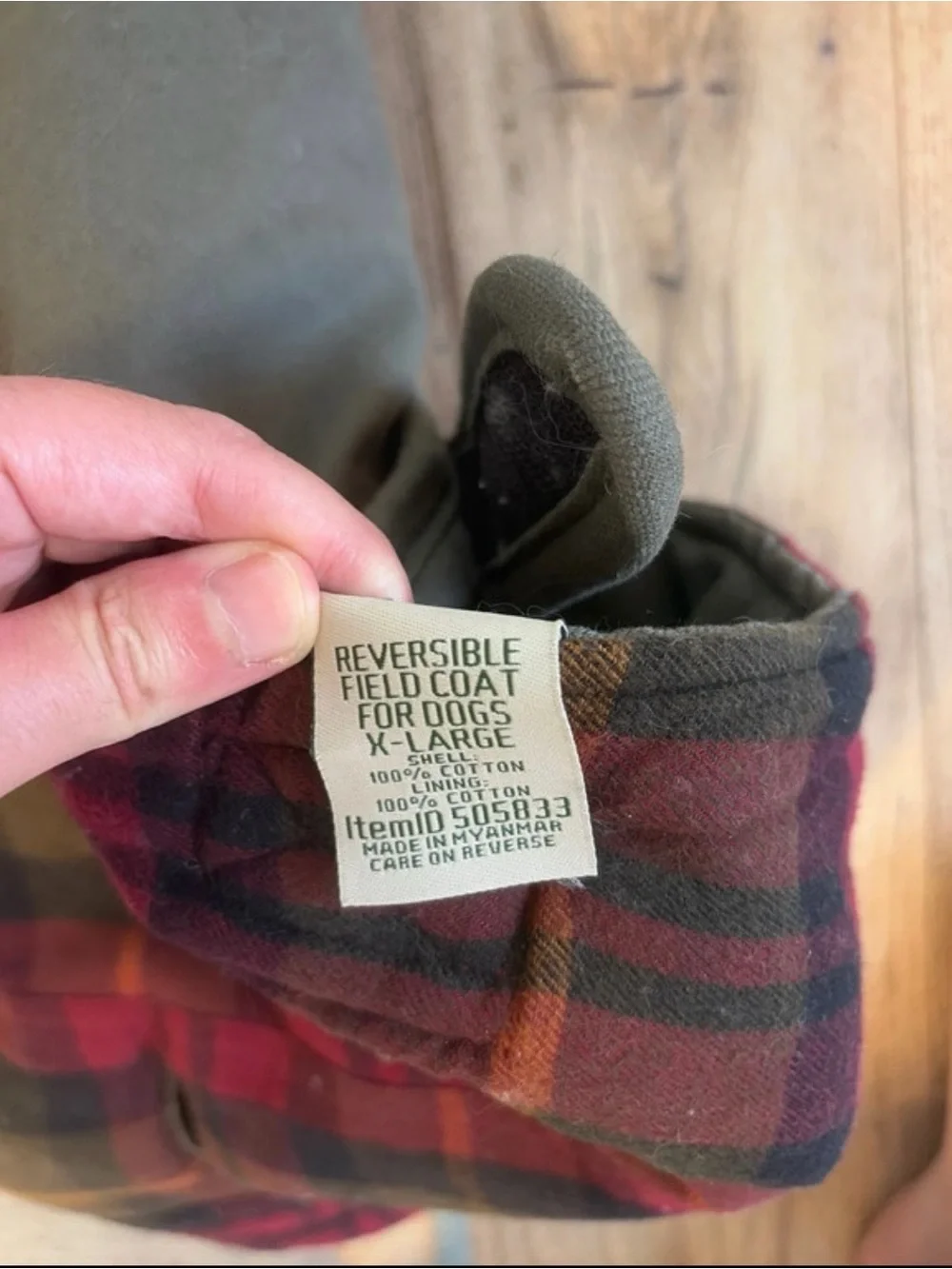 L.L. Bean reversible dog coat